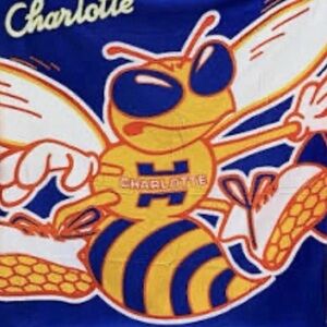 Charlotte Hornets Vintage Style Bee Graphic Tee - Blue & Yellow